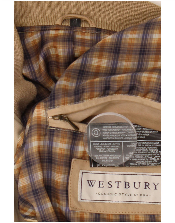 WESTBURY Chaqueta de cuero para hombre UK 38 Cuero beige medio
