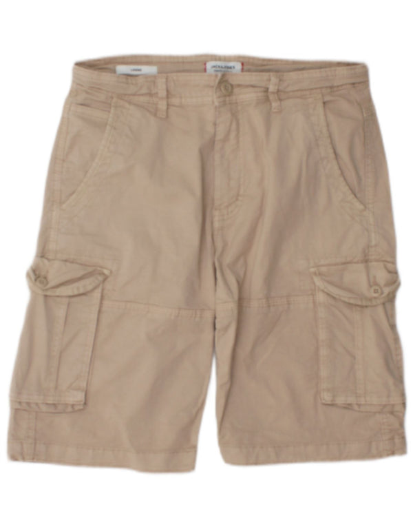 Jack & Jones Mens Cargo Shorts Small W29 Algodón Beige