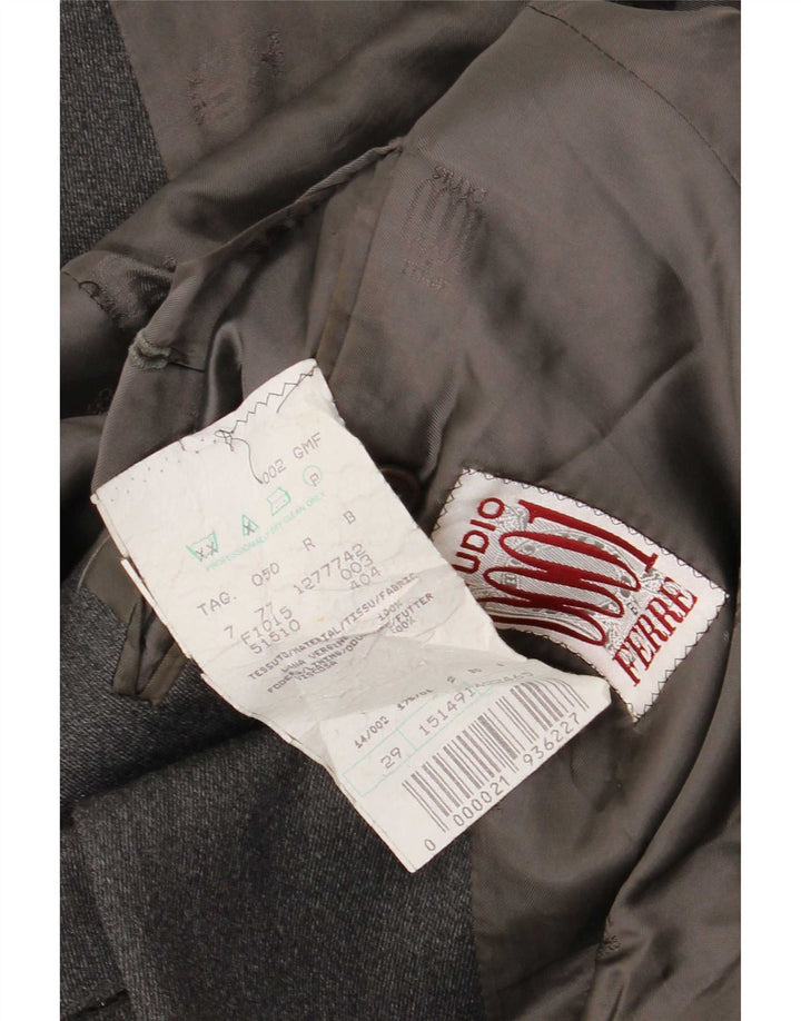 Ferre Chaqueta tipo blazer de 3 botones para hombre IT 50 Large Grey Virgin Wool