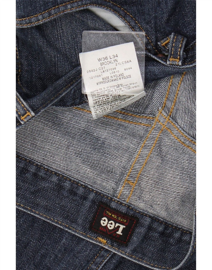 Vaqueros Lee Brooklyn Rectos para Hombre W36 L28 Algodón Azul Marino