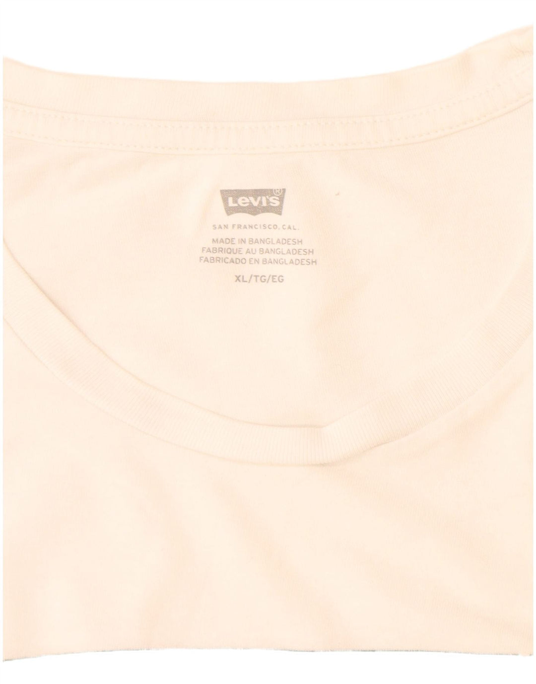 Levi's Hombre Camiseta Gráfica Top XL Algodón Blanco
