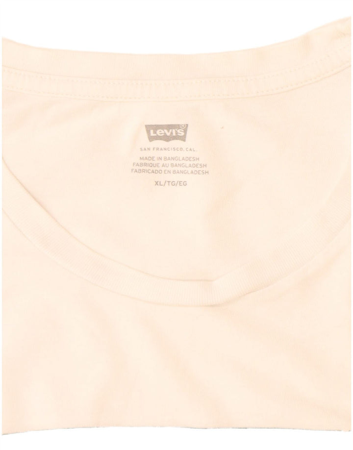 Levi's Hombre Camiseta Gráfica Top XL Algodón Blanco