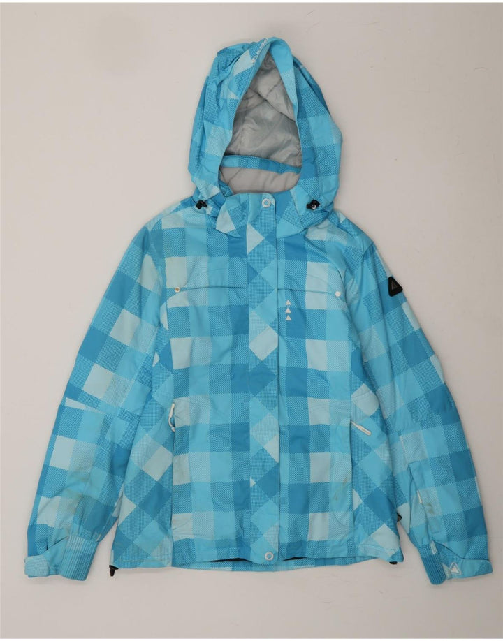 ICEPEAK Womens Hooded Windbreaker Jacket EU 36 Small Blue Geometric Vintage Icepeak and Second-Hand Icepeak from Messina Hembry 
