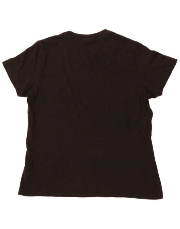 ADIDAS Camiseta gráfica para mujer Top UK 16/18 Grande Algodón negro