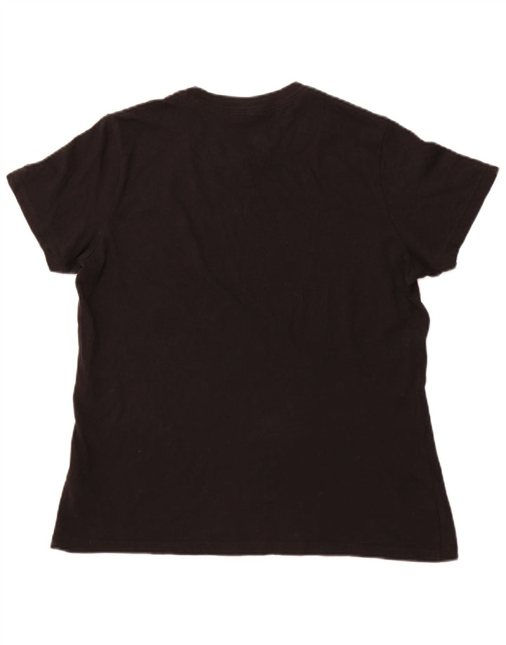 ADIDAS Camiseta gráfica para mujer Top UK 16/18 Grande Algodón negro