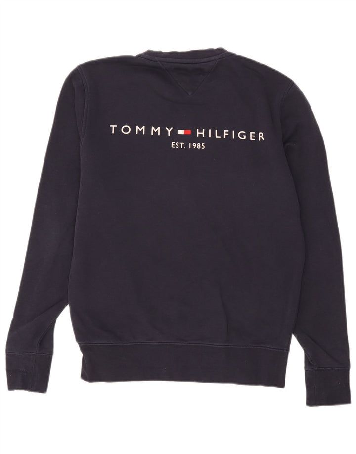 Tommy Hilfiger Hombre Sudadera Jumper Medium Azul Marino Algodón
