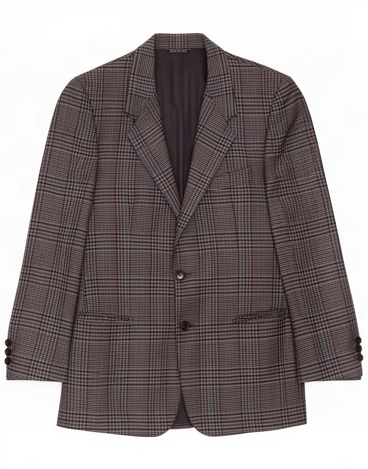 Adolfo Trabaldo Chaqueta tipo blazer de 2 botones para hombre IT 48 Lana a cuadros gris medio