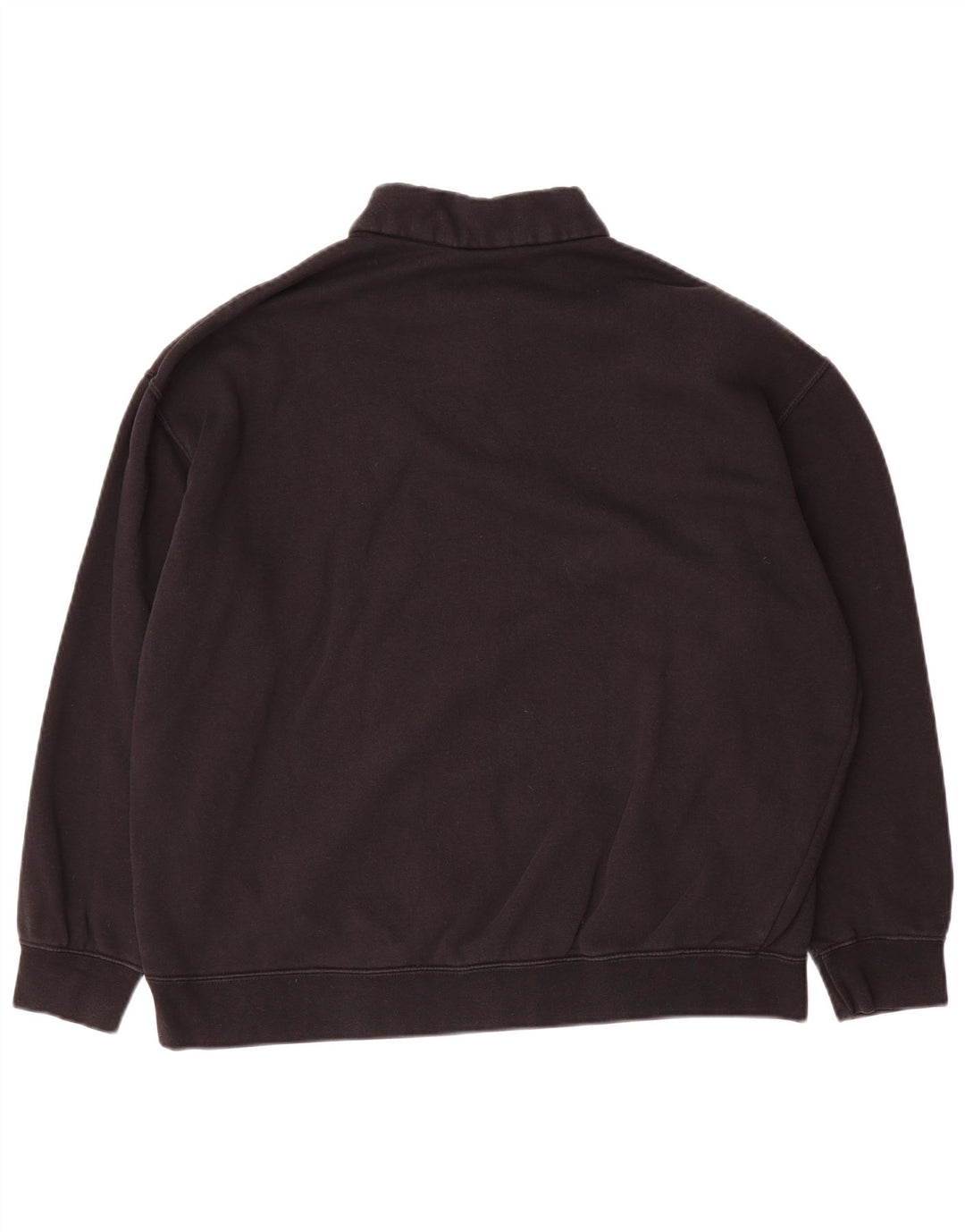 NIKE Sudadera holgada con cuello y cremallera para hombre, talla pequeña, algodón negro