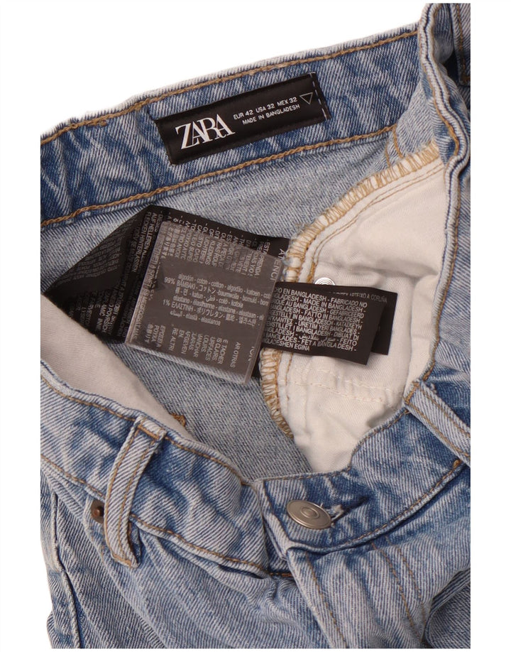ZARA Pantalones cortos vaqueros para hombre EU 42 Large W32 Algodón azul