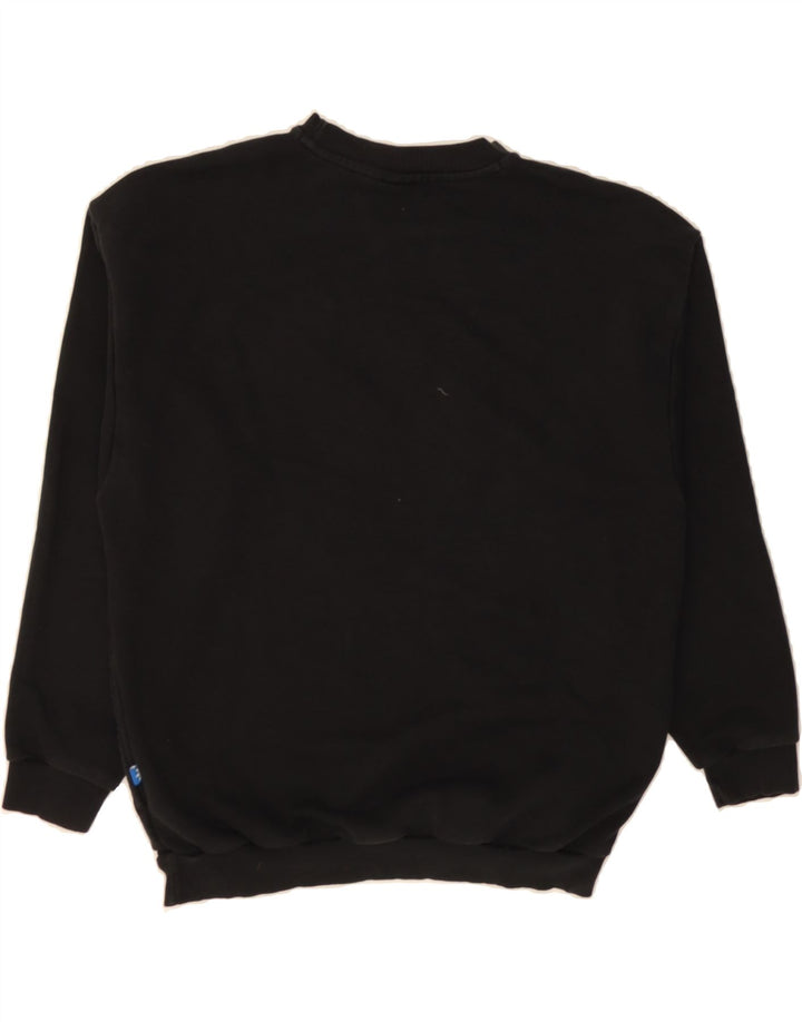 ADIDAS Womens Graphic Sweatshirt Jumper UK 12 Medium  Black Cotton Vintage Adidas and Second-Hand Adidas from Messina Hembry 