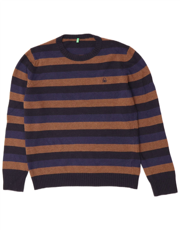 Benetton Jersey De Cuello Redondo Hombre Large Multicolor Rayas
