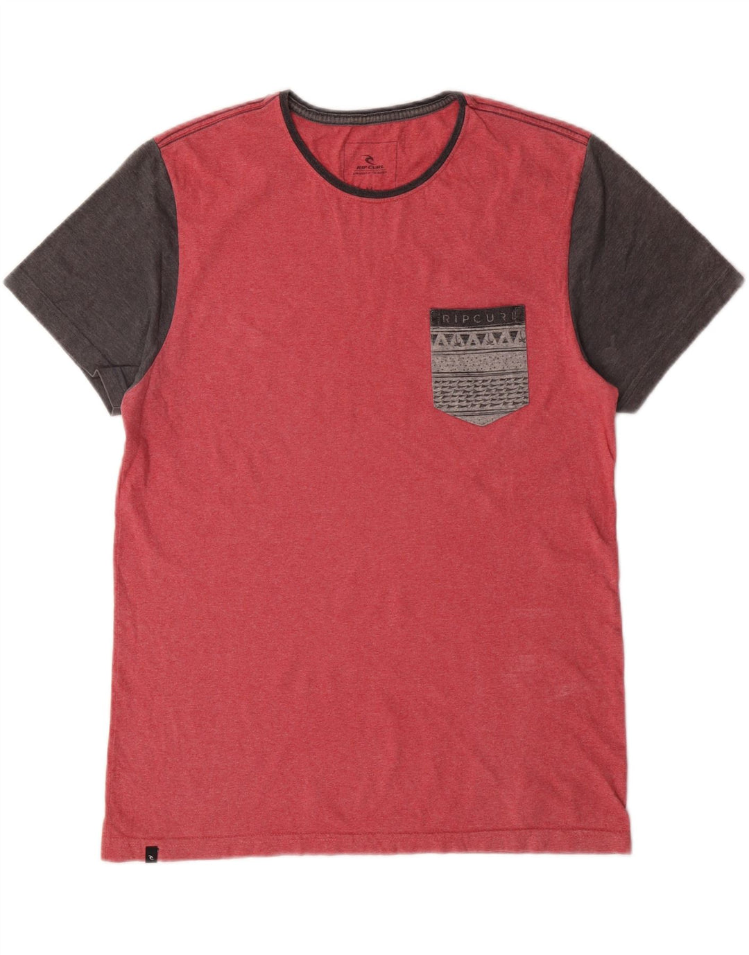 RIP CURL Mens Urban Fit T-Shirt Top Medium Pink Colourblock
