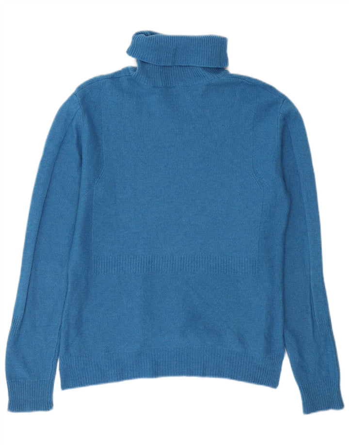 Max & Co. Suéter tipo jersey con cuello vuelto para mujer Reino Unido 42 Cachemira azul medio