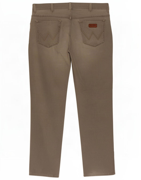 Wrangler Pantalones casuales rectos elásticos Texas para hombre W40 L32 Algodón gris