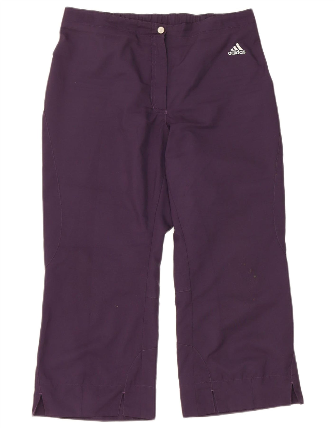 Adidas Pantalones Capri para Mujer UK 12 Medium W28 L21 Poliéster Púrpura