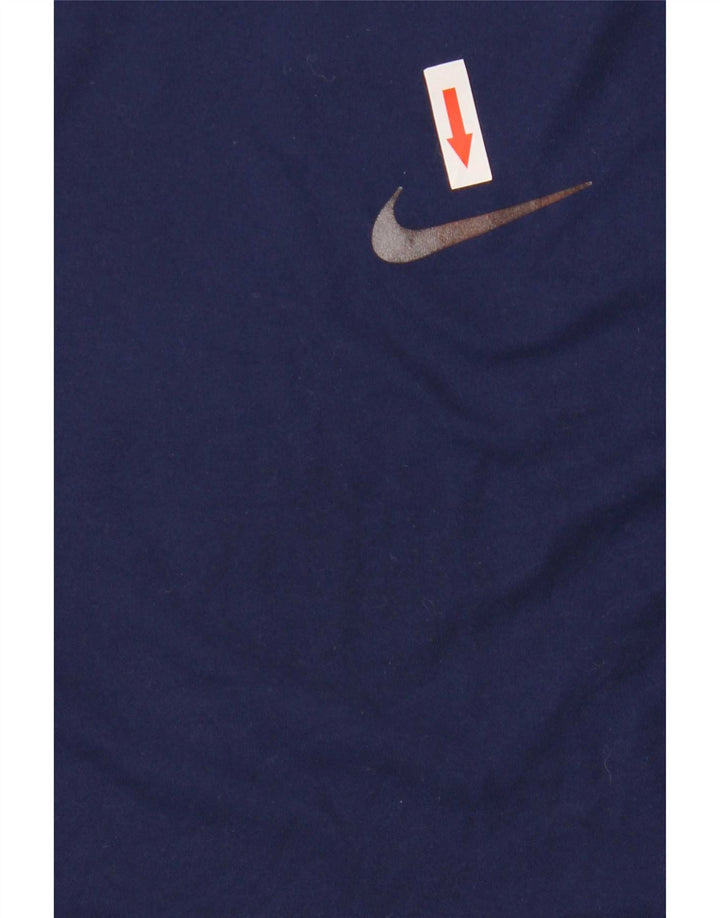 Camiseta Nike Dri Fit para hombre de manga larga de poliéster azul marino medio