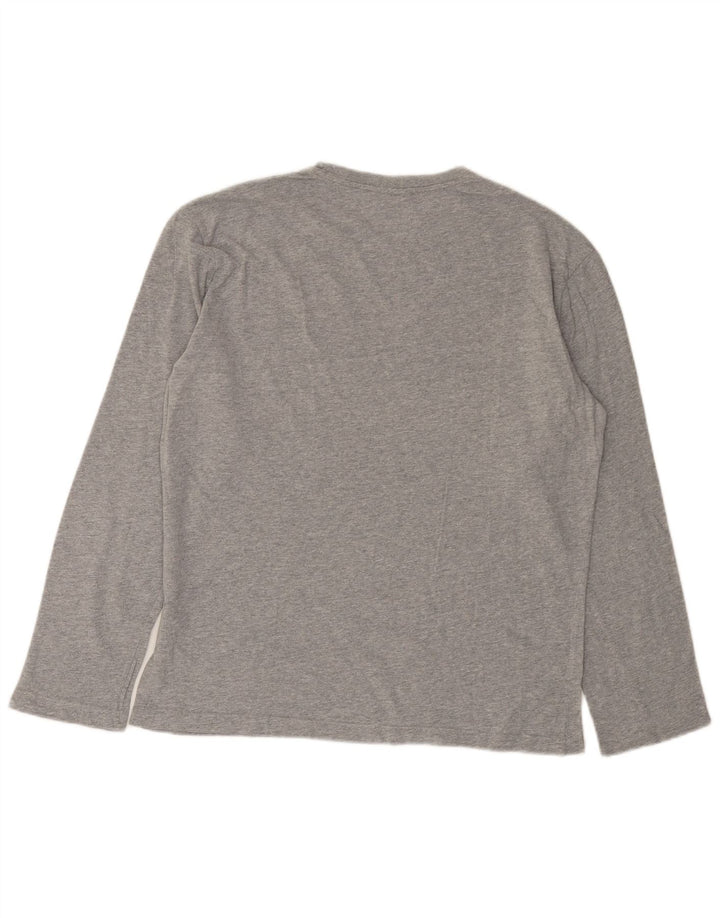 Champion Top gráfico de manga larga de algodón moteado en gris medio para hombre