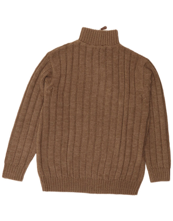 Rover & Lake Suéter tipo jersey con cuello y cremallera para hombre EU 52 Large Marrón Poliacrílico