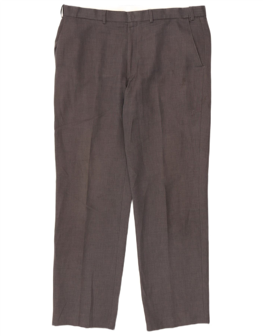 Marks & Spencer Pantalón chino recto para hombre W38 L33 Poliéster gris