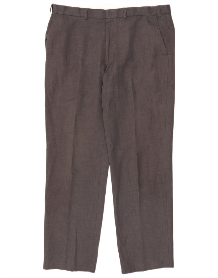 Marks & Spencer Pantalón chino recto para hombre W38 L33 Poliéster gris