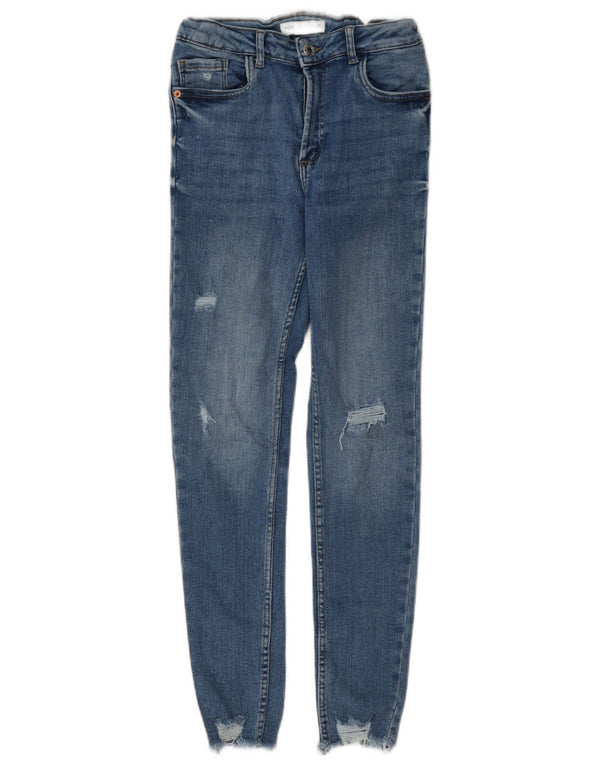 Zara Vaqueros Pitillo Desgastados Niña 13-14 Años W26 L26 Azul