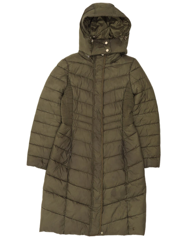 Joules Abrigo acolchado con capucha para mujer UK 42 Poliéster caqui medio
