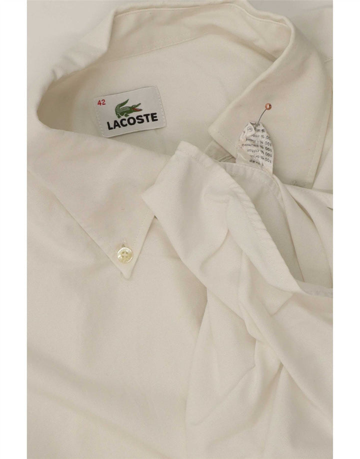 Camisa Lacoste Hombre Talla 42 Grande Algodón Blanco