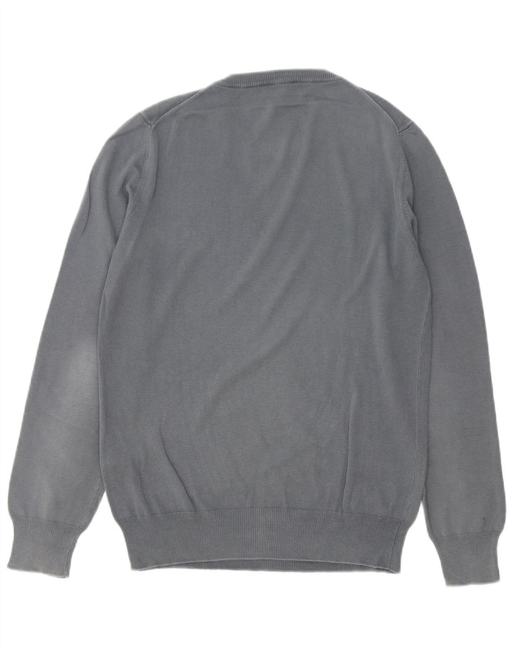 FRED PERRY Jersey de cuello redondo para hombre de algodón gris medio
