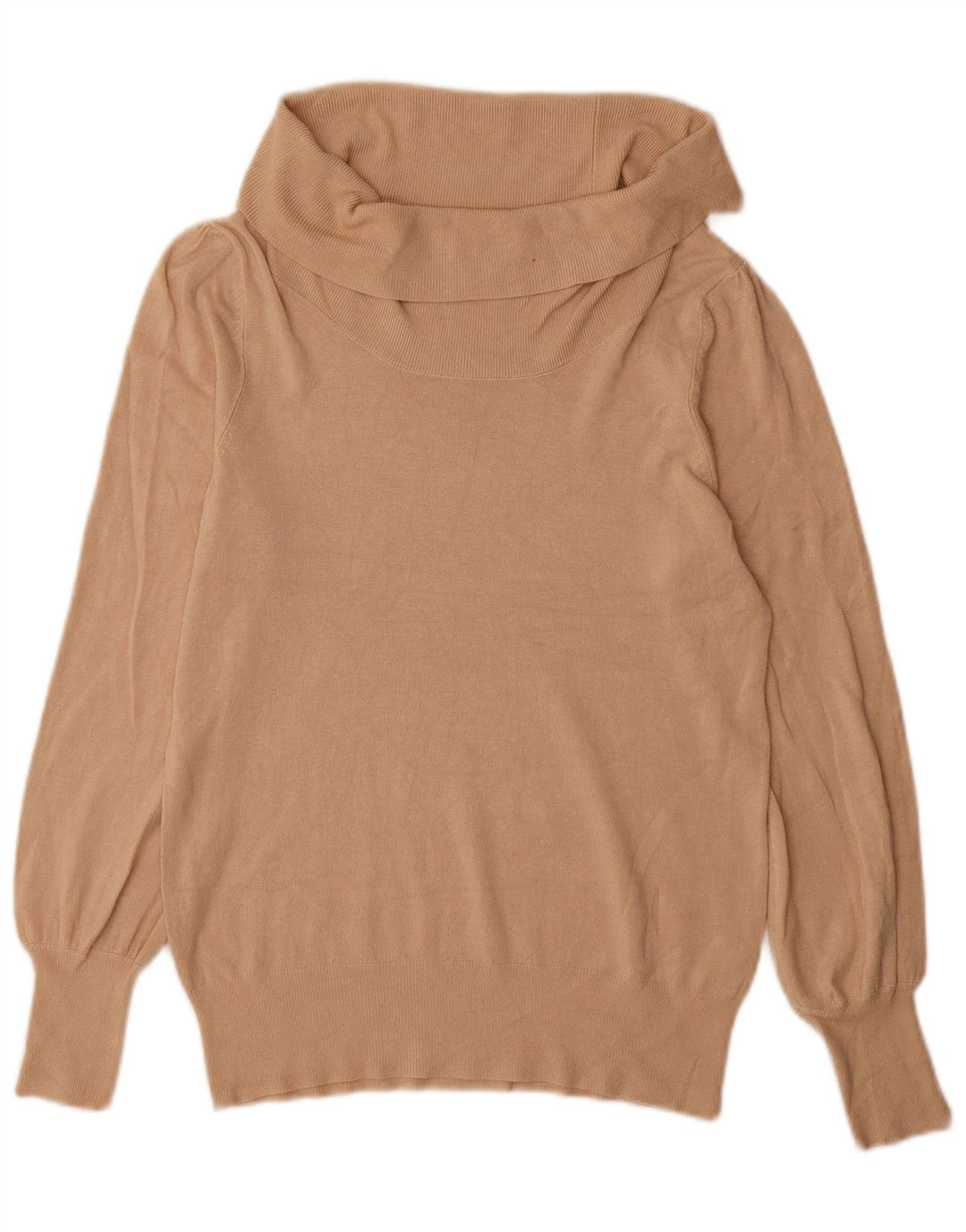 Marks & Spencer Suéter tipo jersey con cuello vuelto para mujer UK 44 Large Viscosa beige