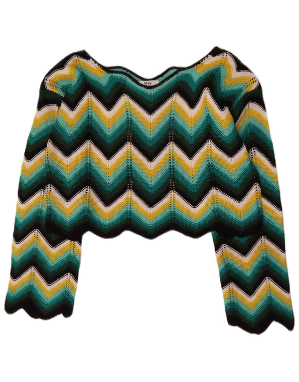 May By Shining Star - Jersey con cuello en V para mujer, talla 40, talla M, multicolor