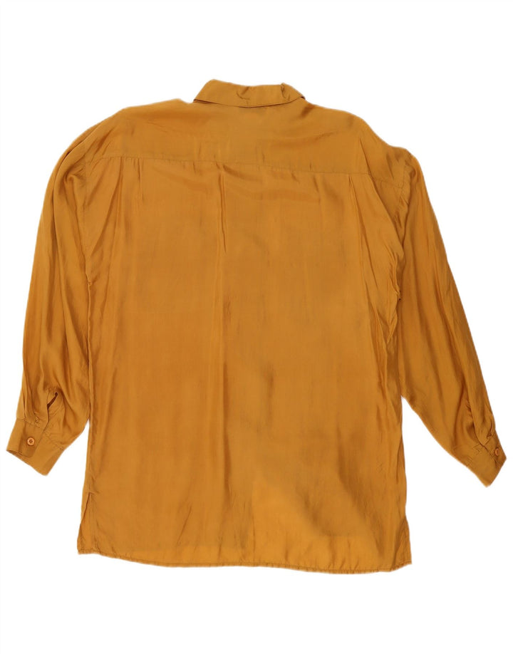 H.L.Spencer Camisa larga extragrande para mujer UK 10 Small Seda amarilla