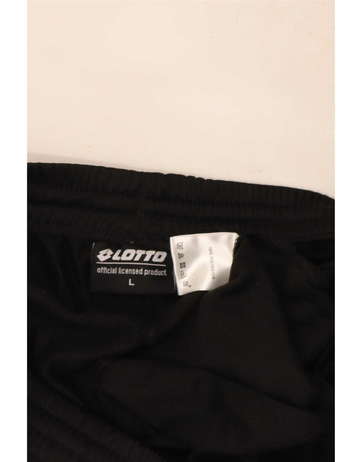 Lotto Hombre Pantalones De Chándal Joggers Large Negro Poliéster