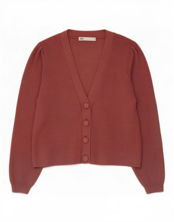 Zara Mujer Cárdigan Suéter UK 44 Grande Viscosa Rosa