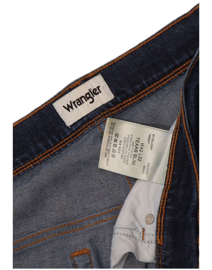 WRANGLER Vaqueros ajustados Texas para hombre W42 L32 Algodón azul
