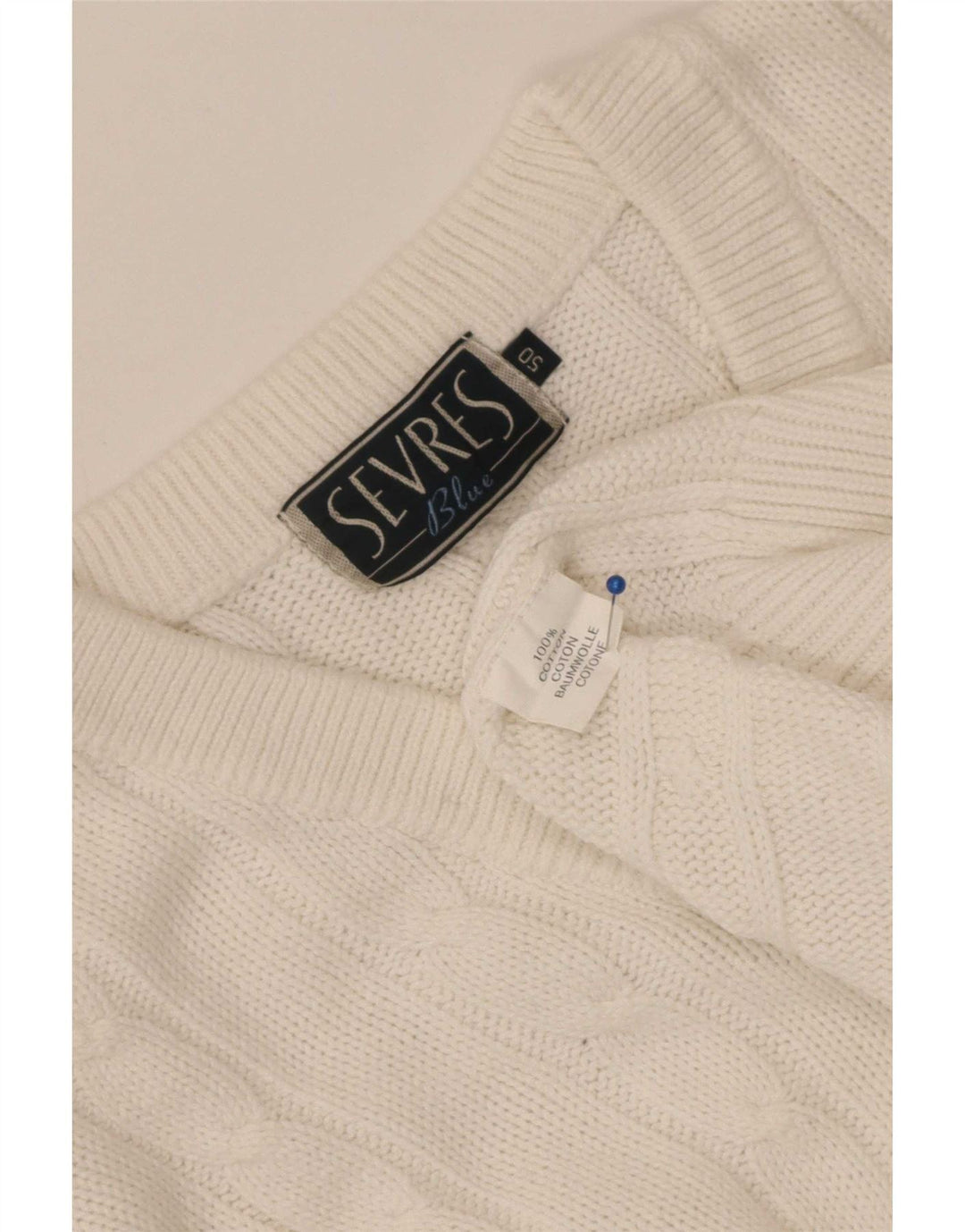 Sevres Jersey con cuello en V para hombre IT 50 Medium White Cotton