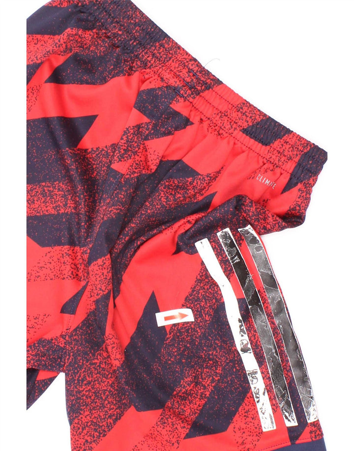 Adidas Boys Climalite Sport Shorts 6-7 años Rojo Geométrico Poliéster