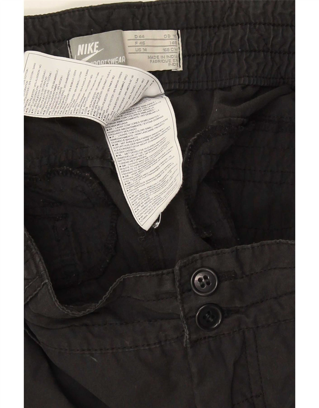 Nike - Pantalones cargo para mujer, talla 40, talla grande, W34 L30, poliéster negro