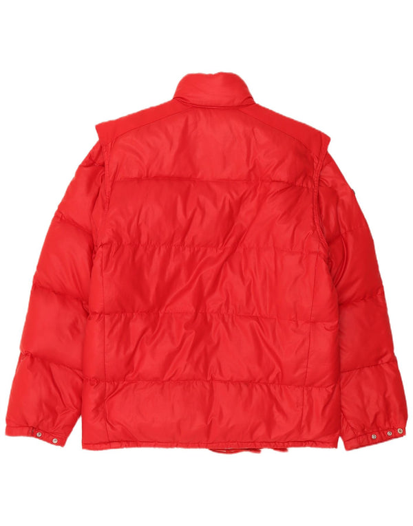 Chaqueta acolchada vintage para hombre Reino Unido 40 Poliamida roja grande
