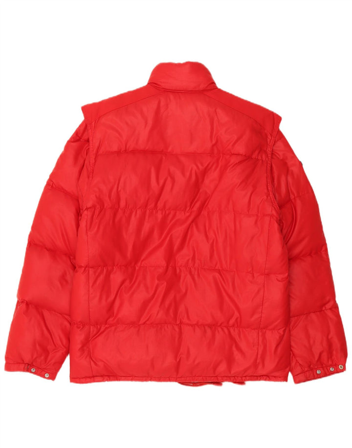 Chaqueta acolchada vintage para hombre Reino Unido 40 Poliamida roja grande