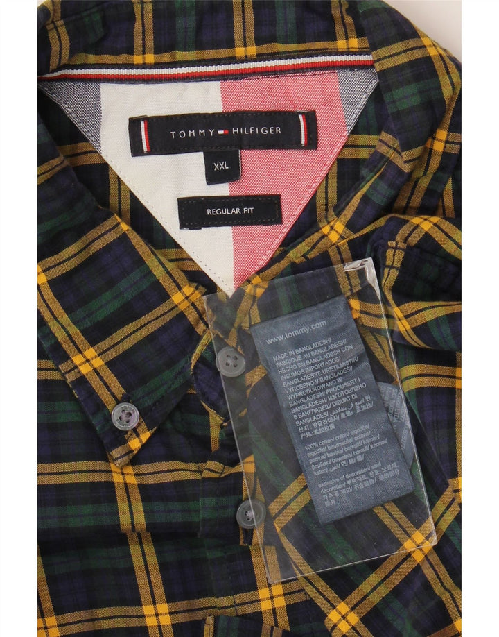 Tommy Hilfiger Camisa Regular Fit para Hombre 2XL Algodón A Cuadros Multicolor