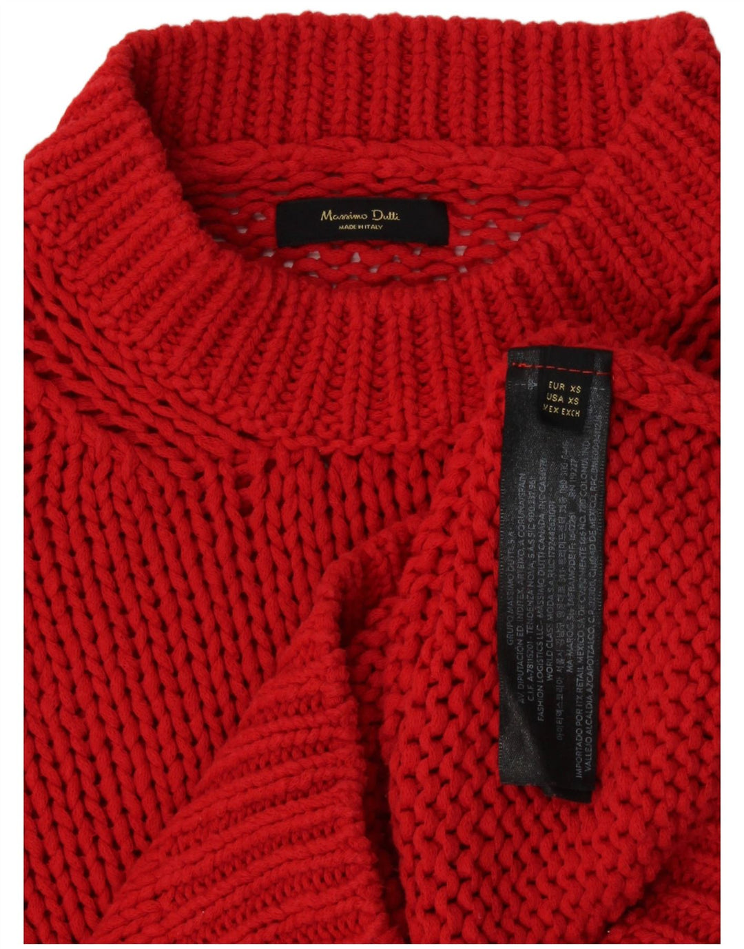 MASSIMO DUTTI Jersey corto con cuello de tortuga para mujer UK 6 XS Rojo
