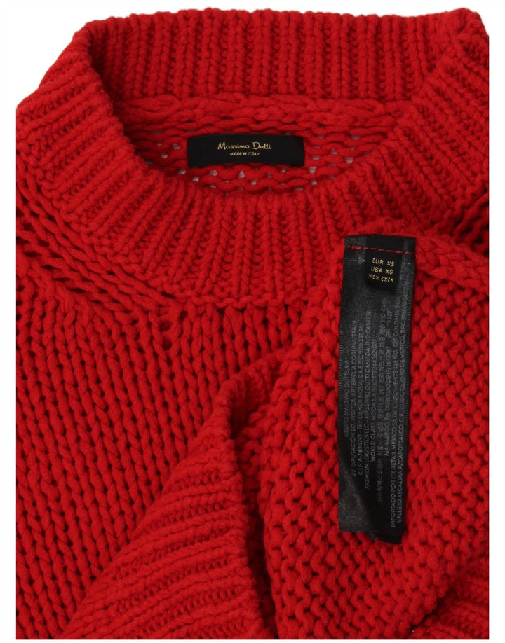 MASSIMO DUTTI Jersey corto con cuello de tortuga para mujer UK 6 XS Rojo