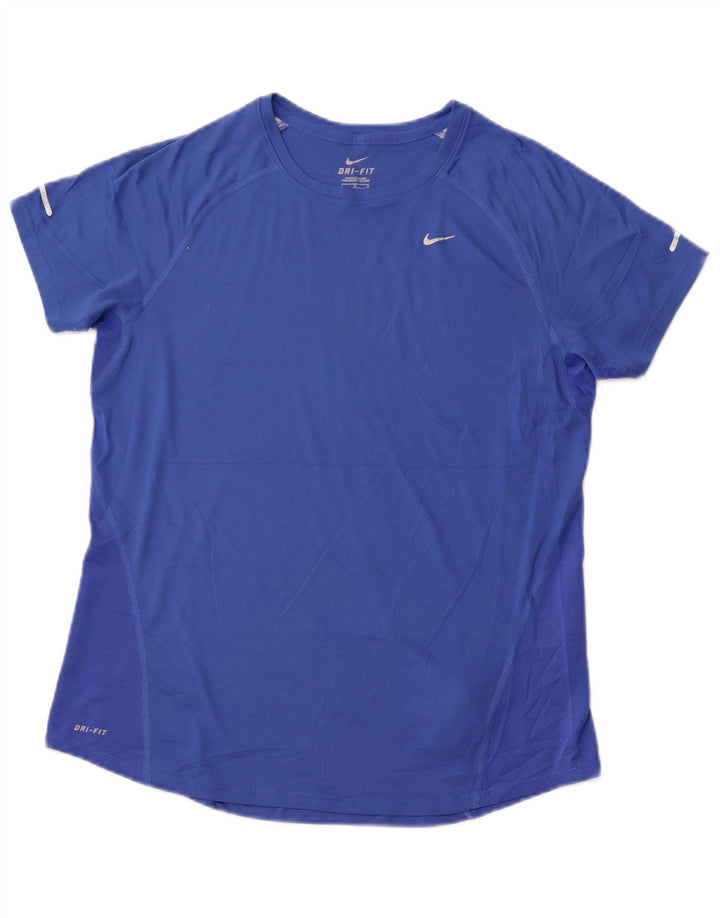 NIKE Camiseta Dri Fit para Mujer UK 40 Grande Poliéster Azul