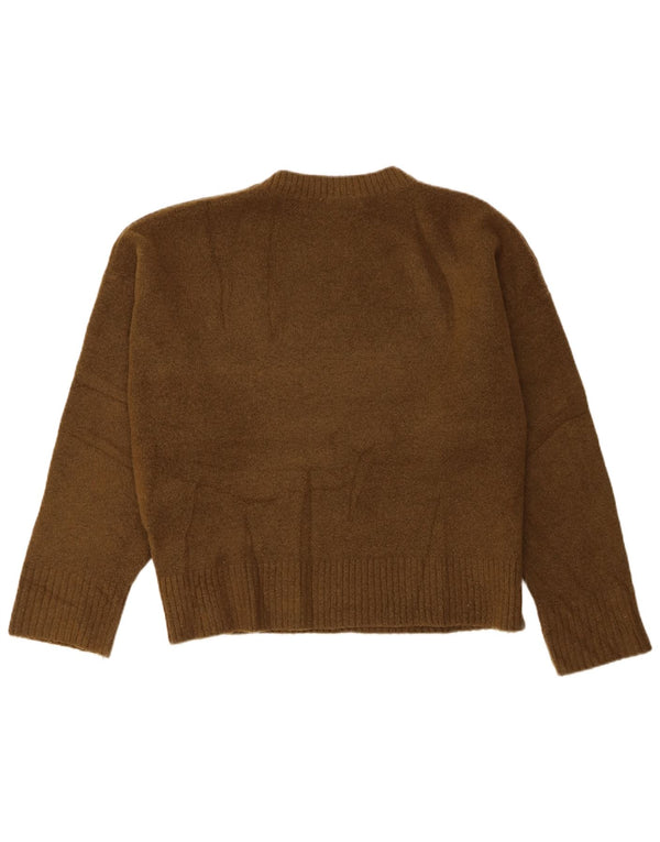 Zara Suéter De Cuello Redondo De Gran Tamaño para Mujer UK 46 Acrílico Verde Grande
