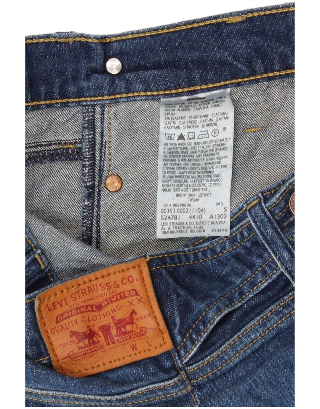 Shorts Levi's Mujer W30 Algodón Azul Medio
