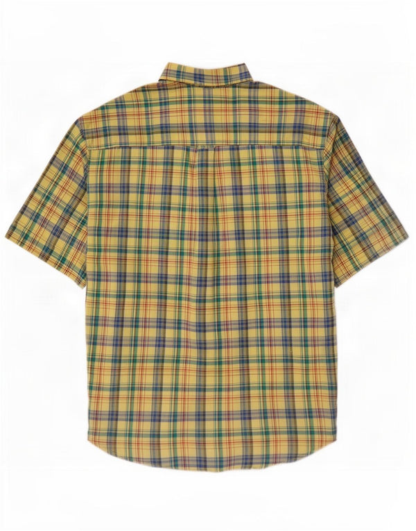 St. Bernard Camisa de manga corta para hombre de algodón a cuadros multicolores grandes