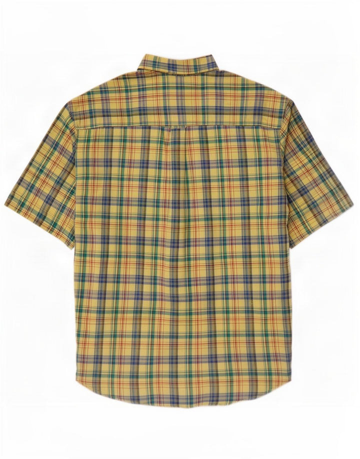 St. Bernard Camisa de manga corta para hombre de algodón a cuadros multicolores grandes