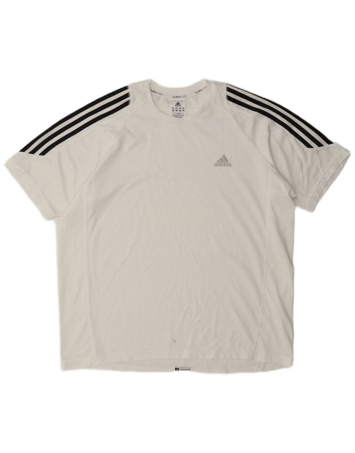 Adidas Mens Climacool Camiseta Top Grande Poliéster Blanco