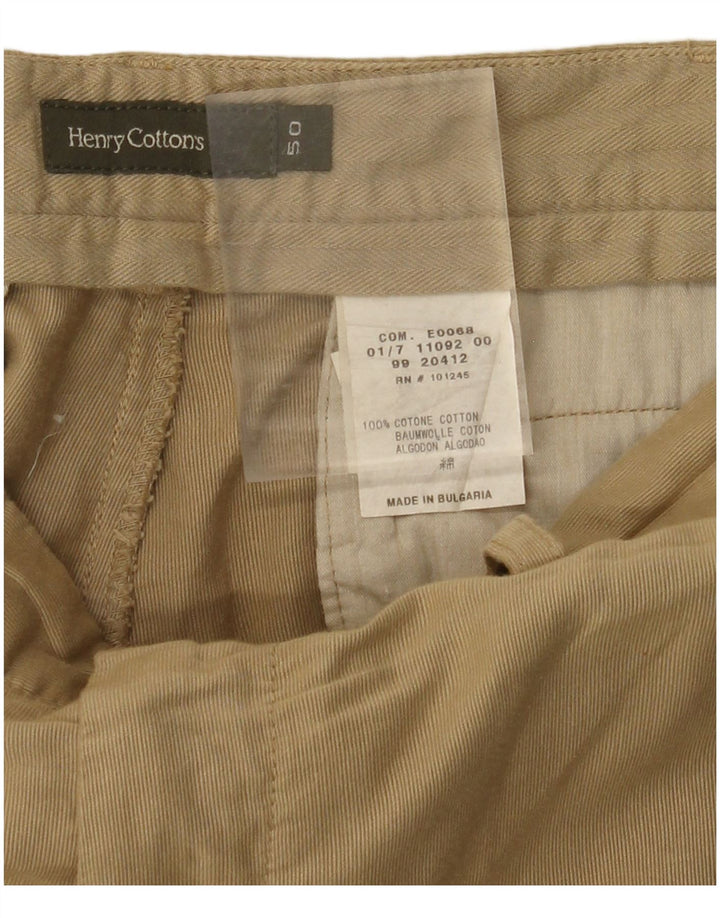 HENRY COTTONS Pantalón chino recto para hombre IT 50 Large W32 L29 Beige
