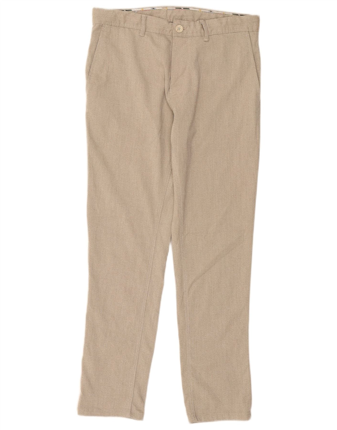 Zara Hombre Pantalón Chino Recto EU 40 Medium W31 L28 Poliéster Beige